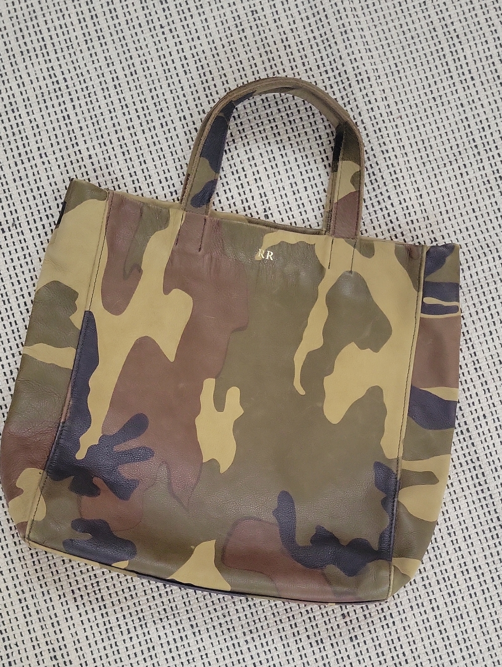 RACHEL Rachel Roy Camo Leather Tote - Olive, Brown, Khaki